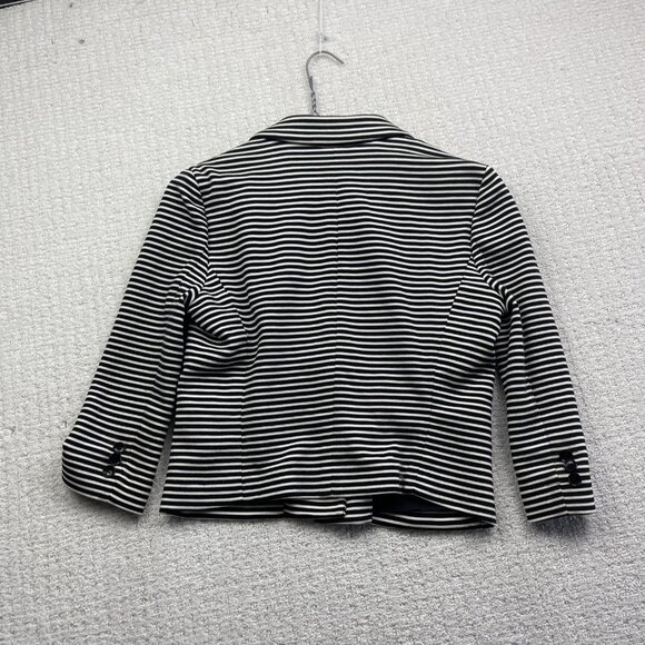 BCBG Maxazria Women Black / White Striped Blazer Jacket Size Small Preppy Glam - Picture 11 of 14